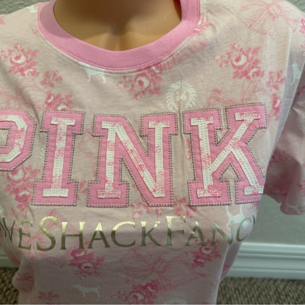 LOVESHACKFANCY & VS PINK COLLOAB. CREW SWEATSHIRT & SWEATPANTS 2PC SET XS-L NWT - Picture 8 of 8